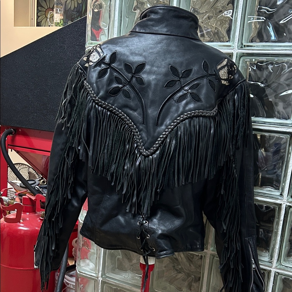 Vintage Leather Fringe Jacket - Picture 5 of 14